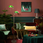 Lampadaire Liseuse Style Banquier Vert et Laiton -