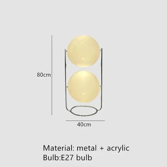 Lampadaire Métal Minimaliste avec Globe en Verre - B
