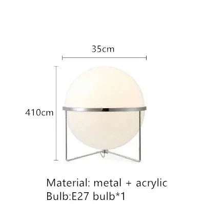 Lampadaire Métal Minimaliste avec Globe en Verre - E