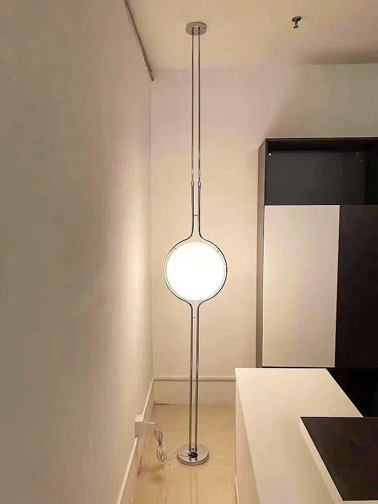 Lampadaire Métal Minimaliste avec Globe en Verre - F