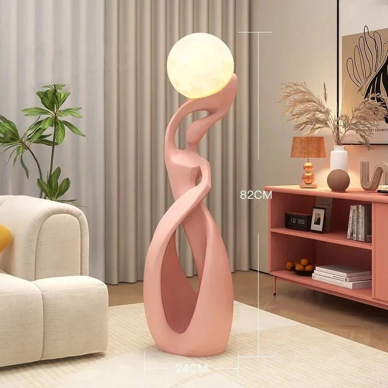 Lampadaire Sculptural avec Globe - A