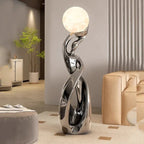 Lampadaire Sculptural avec Globe - A