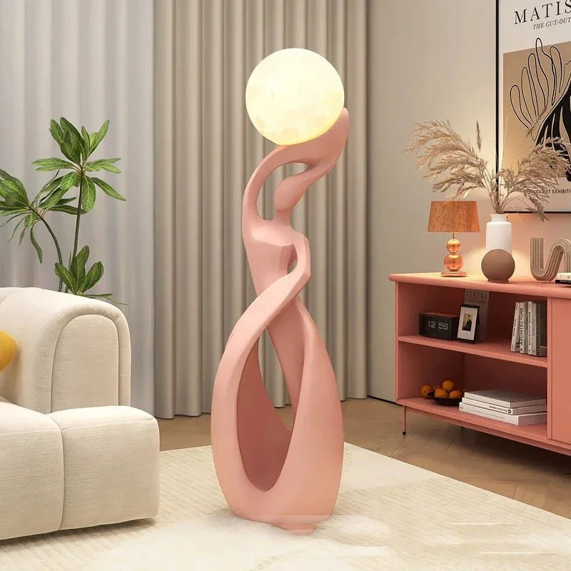 Lampadaire Sculptural avec Globe - C