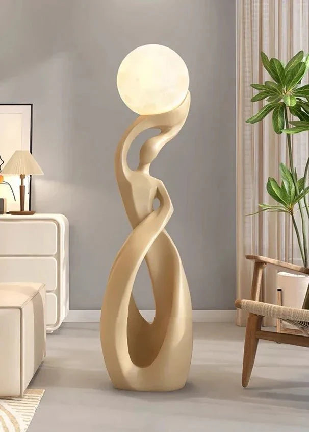 Lampadaire Sculptural avec Globe - D