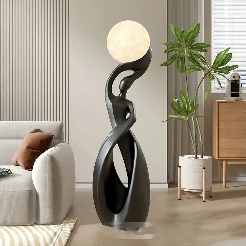 Lampadaire Sculptural avec Globe - E
