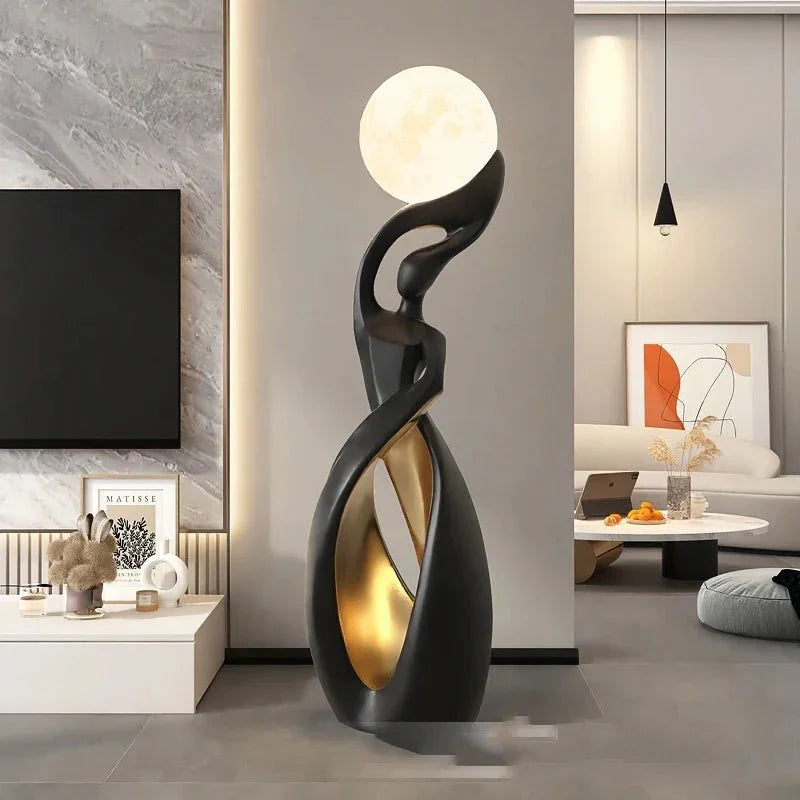 Lampadaire Sculptural avec Globe - F