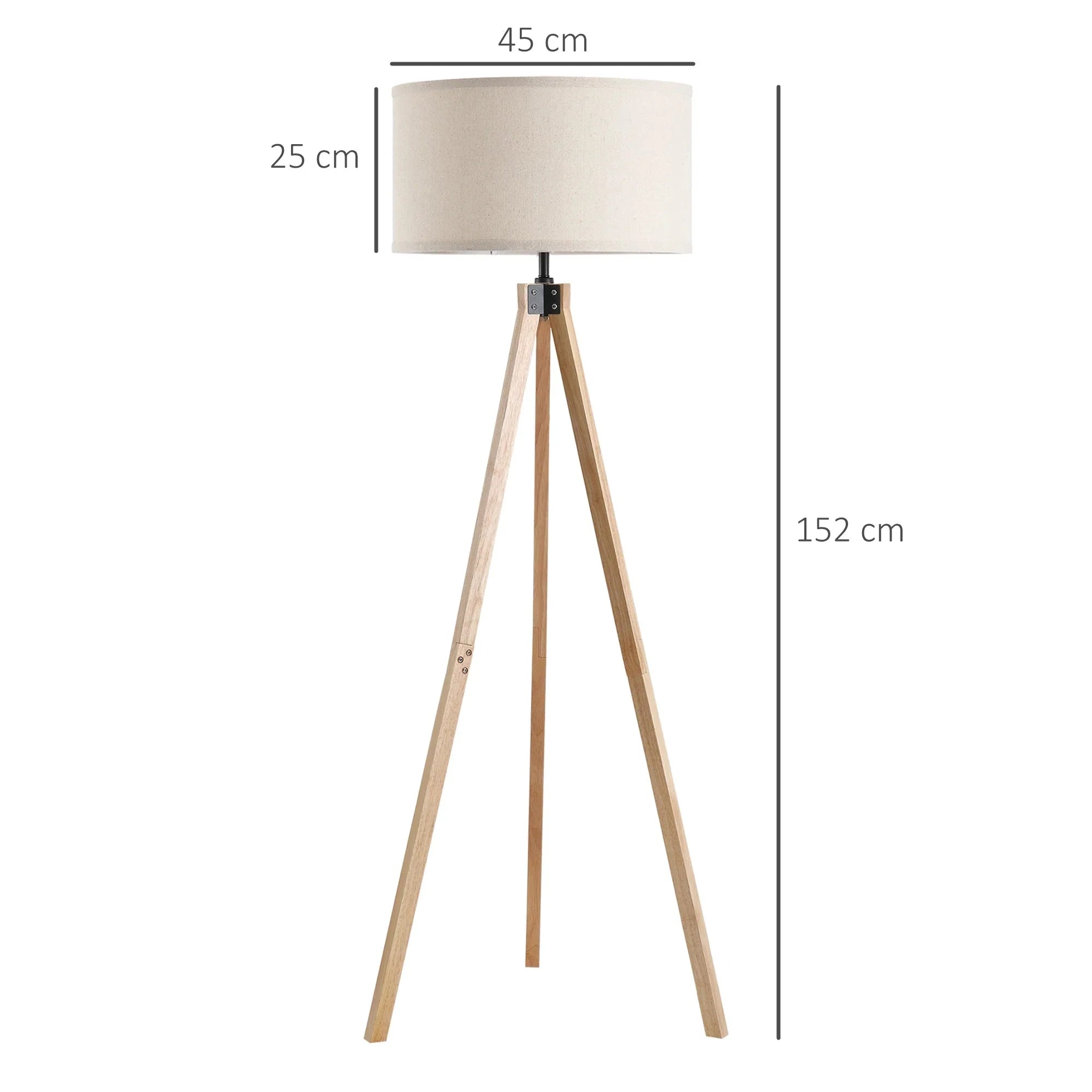 Lampadaire Trépied Scandinave en Bois Clair -