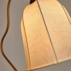 Lampadaire Vintage en Bois avec Abat - jour Plissé Classique 150cm - Blanc froid