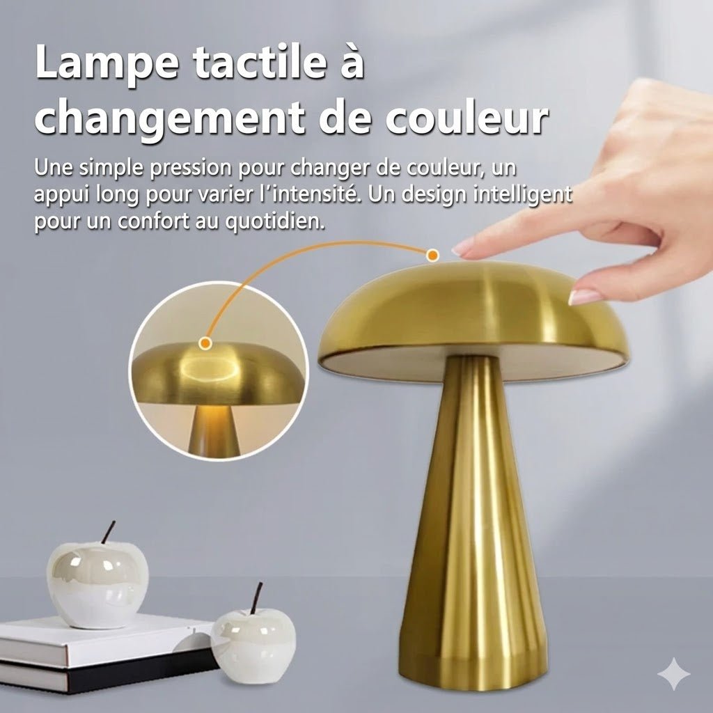 Lampe de Chevet Champignon Métal - Dorée