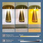 Lampe de Chevet Champignon Métal - Dorée