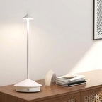 Lampe de Chevet Conique Tactile Sans Fil - Blanc