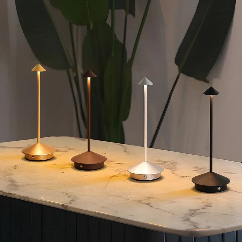 Lampe de Chevet Conique Tactile Sans Fil - Blanc