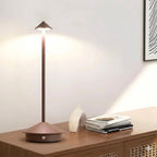 Lampe de Chevet Conique Tactile Sans Fil - Marron