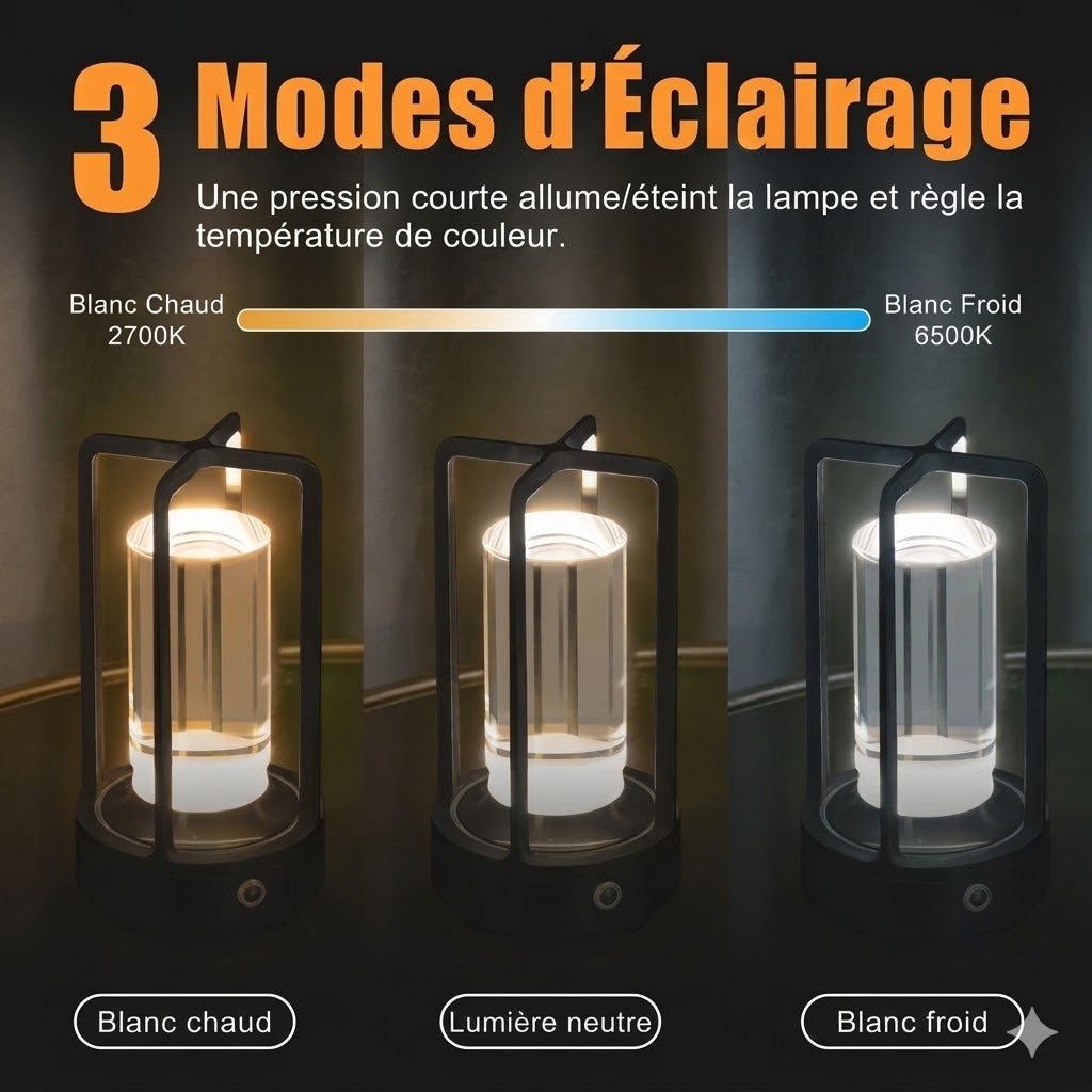 Lampe de Chevet Design Lanterne - Dorée