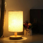 Lampe de Chevet en Bois et Tissu -