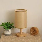 Lampe de Chevet en Bois et Tissu -