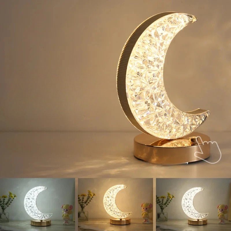 Lampe de Chevet Lune Cristal Tactile -