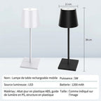 Lampe de Chevet Sans Fil Moderne - Blanc