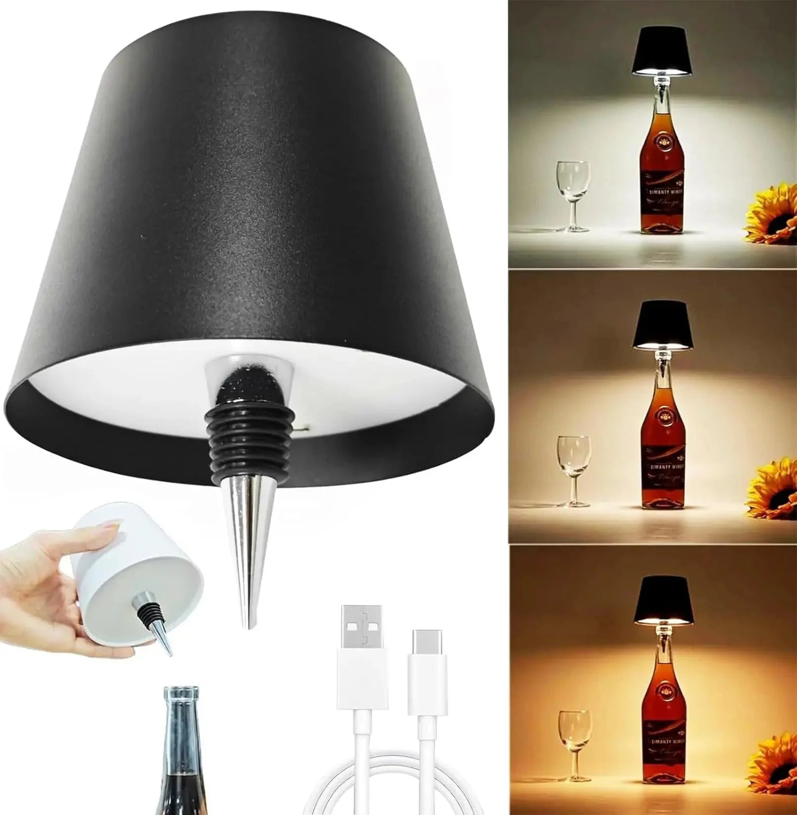 Lampe de Chevet Sans Fil pour Bouteille - G
