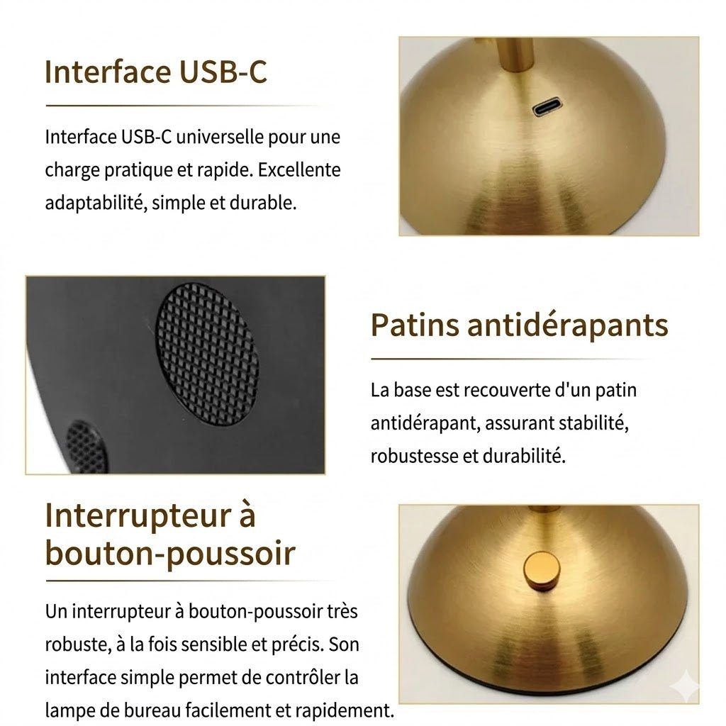 Lampe de Chevet Tactile Effet Cristal Vintage - A
