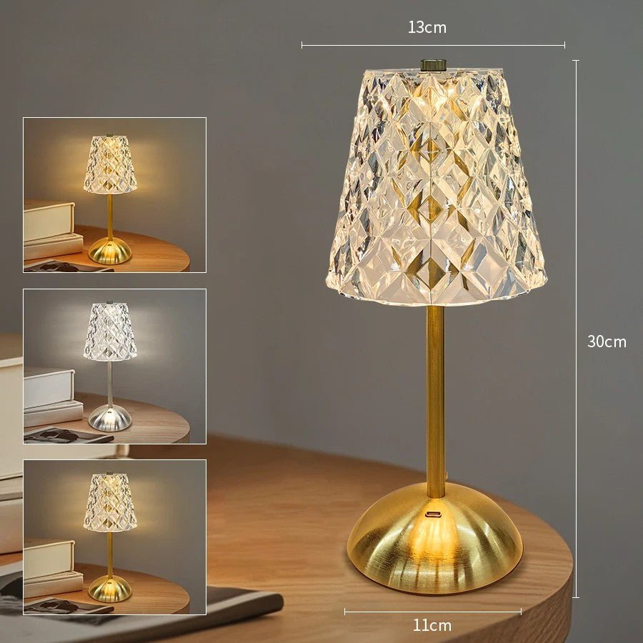 Lampe de Chevet Tactile Effet Cristal Vintage - E