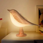 Lampe de Chevet Tactile Oiseau Design Scandinave en Bois -