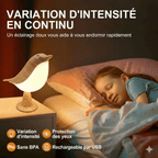 Lampe de Chevet Tactile Oiseau Design Scandinave en Bois -