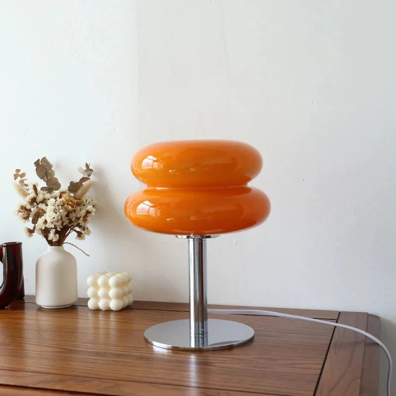 Lampe de Chevet Vintage en Verre Orange - A