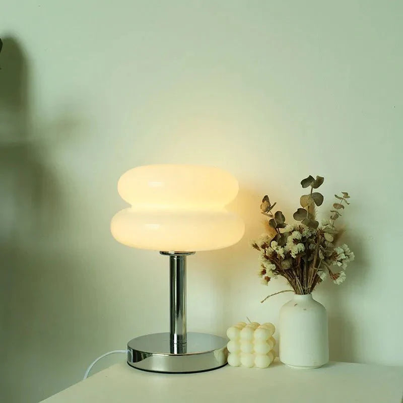 Lampe de Chevet Vintage en Verre Orange - A