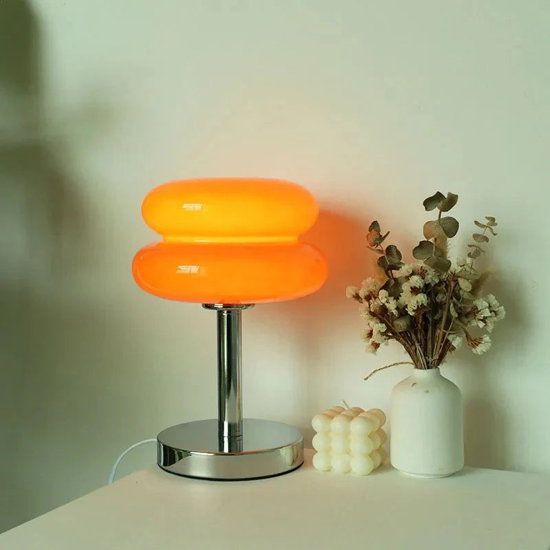 Lampe de Chevet Vintage en Verre Orange - A