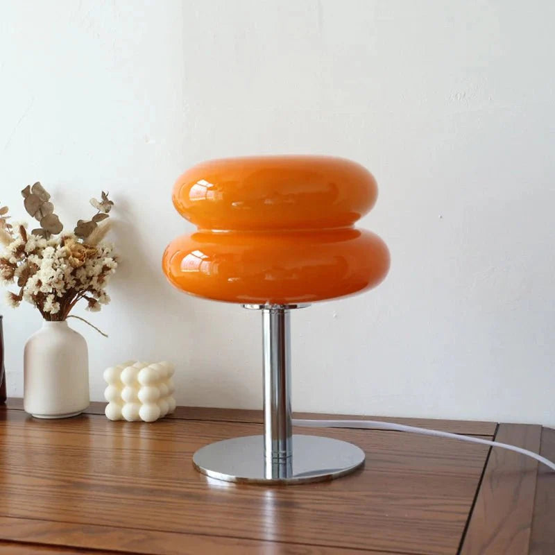 Lampe de Chevet Vintage en Verre Orange - A