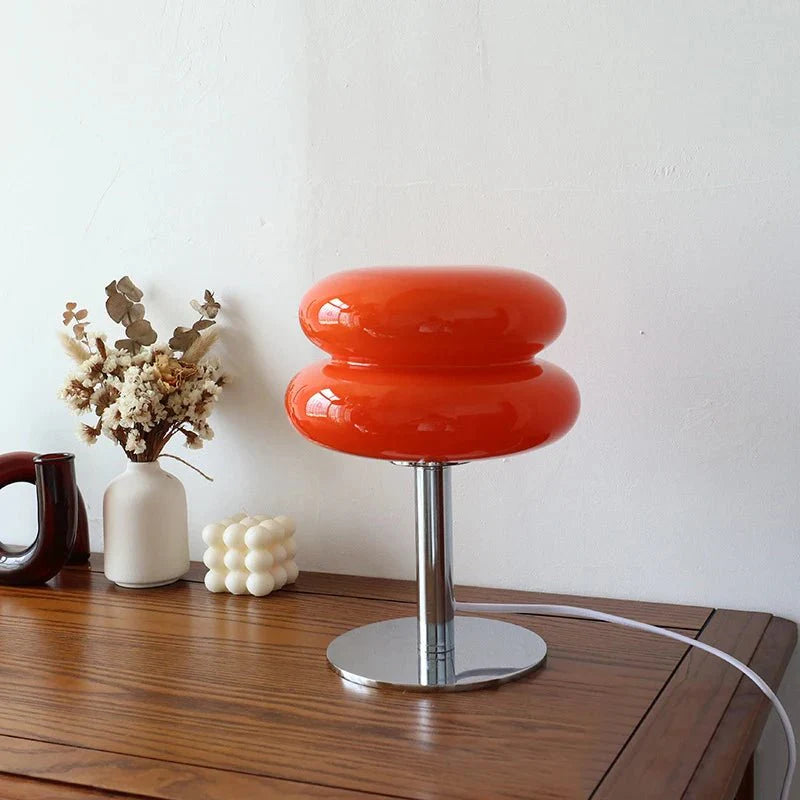Lampe de Chevet Vintage en Verre Orange - A