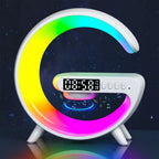 Lampe Reveil Enceinte Chargeur Sans Fil - Blanc
