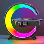 Lampe Reveil Enceinte Chargeur Sans Fil - Noir