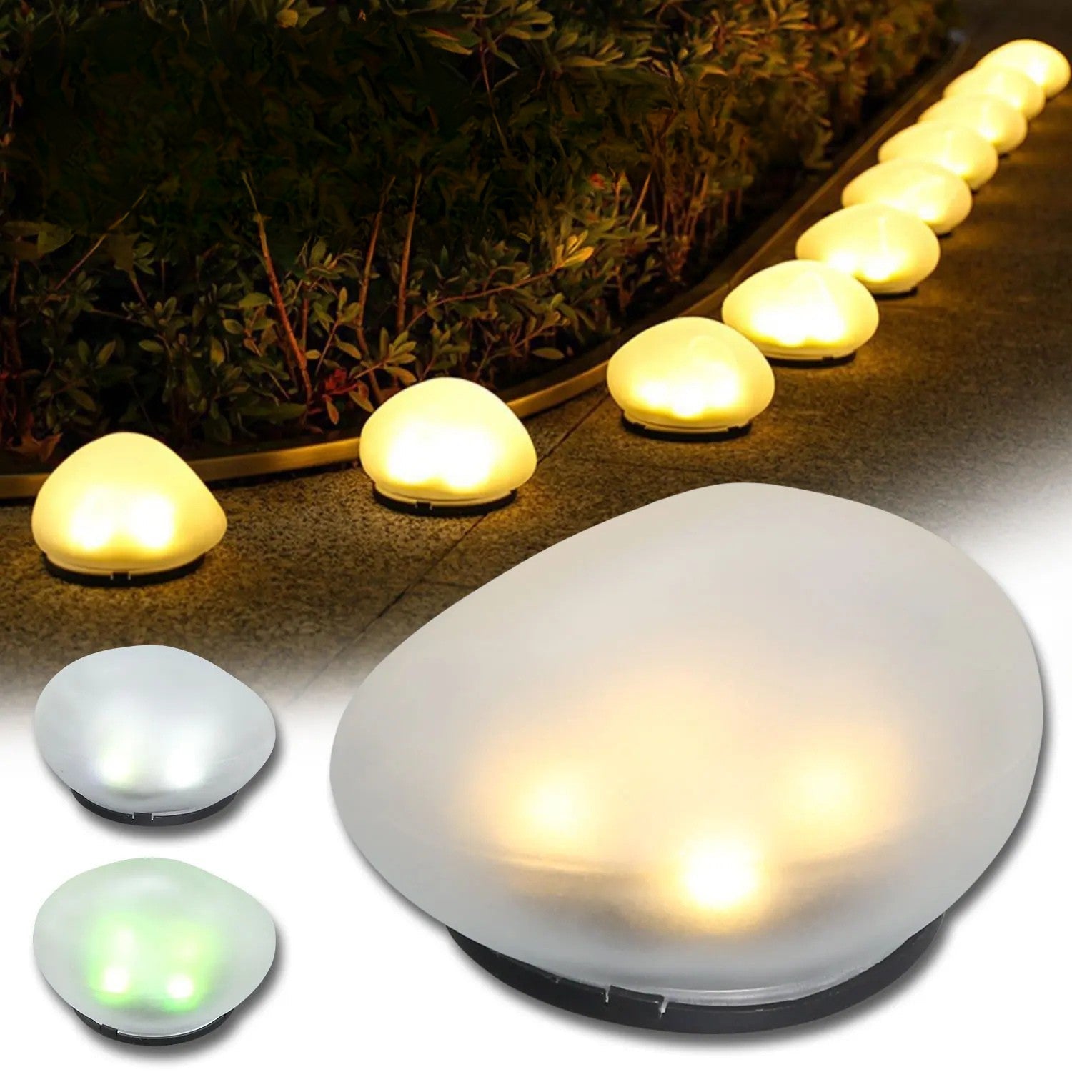Lampe Solaire Galet - Blanc