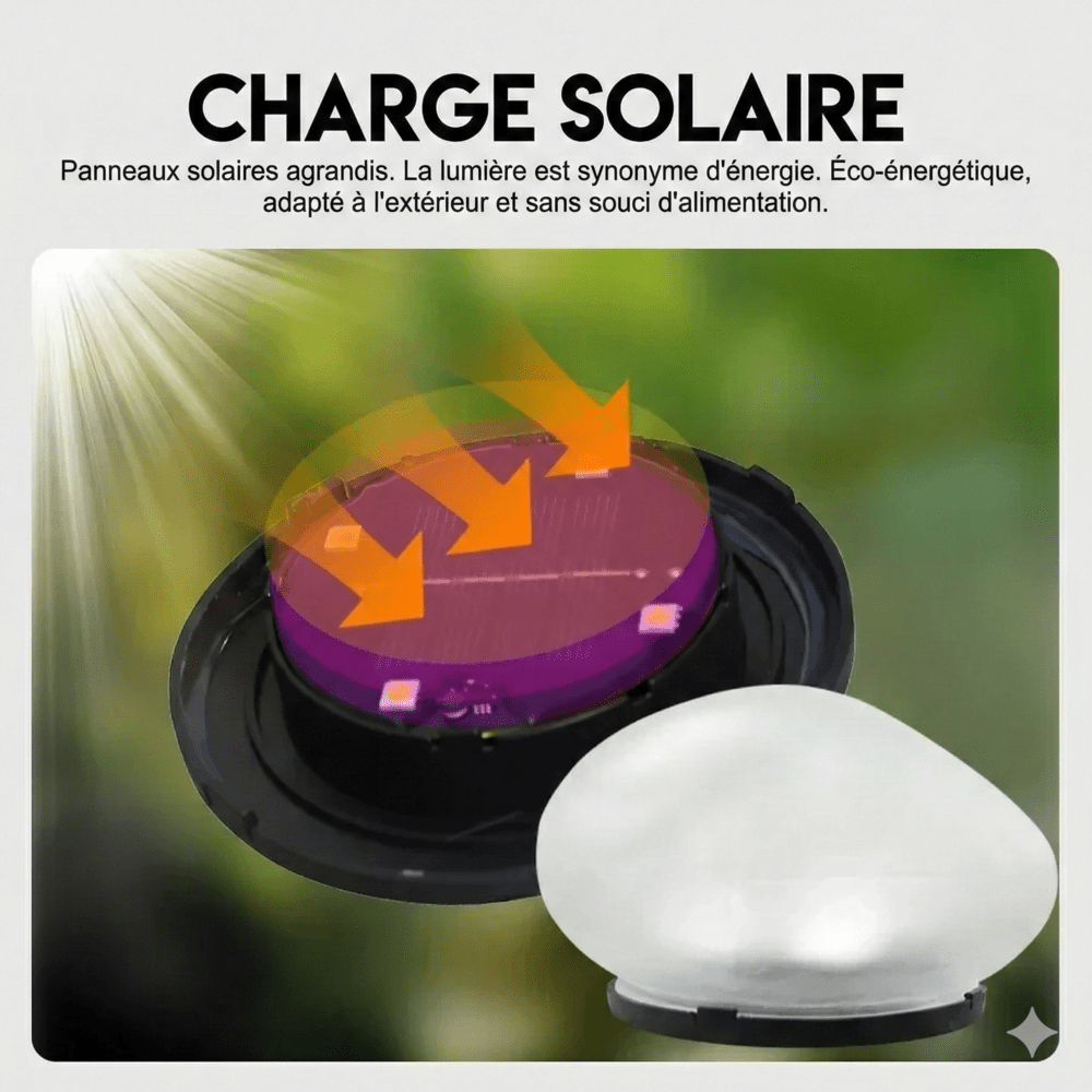 Lampe Solaire Galet - Blanc