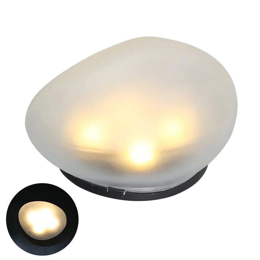 Lampe Solaire Galet - Blanc chaud