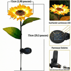 Lampe Solaire Jardin Forme Tournesol - 1 Tête