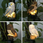 Lampe Solaire Jardin Hibou - Blanc
