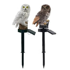 Lampe Solaire Jardin Hibou - Blanc