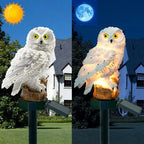 Lampe Solaire Jardin Hibou - Blanc