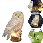 Lampe Solaire Jardin Hibou - Marron