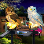 Lampe Solaire Jardin Hibou - Marron