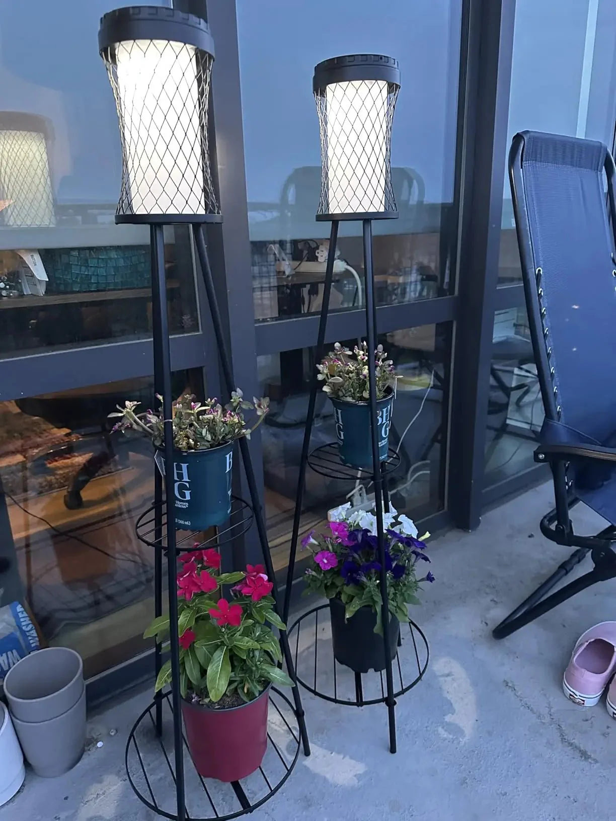Lampe Solaire sur Pied avec support plante -