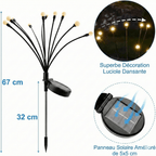 Lampes Solaires 10 Lucioles Tiges Souples -