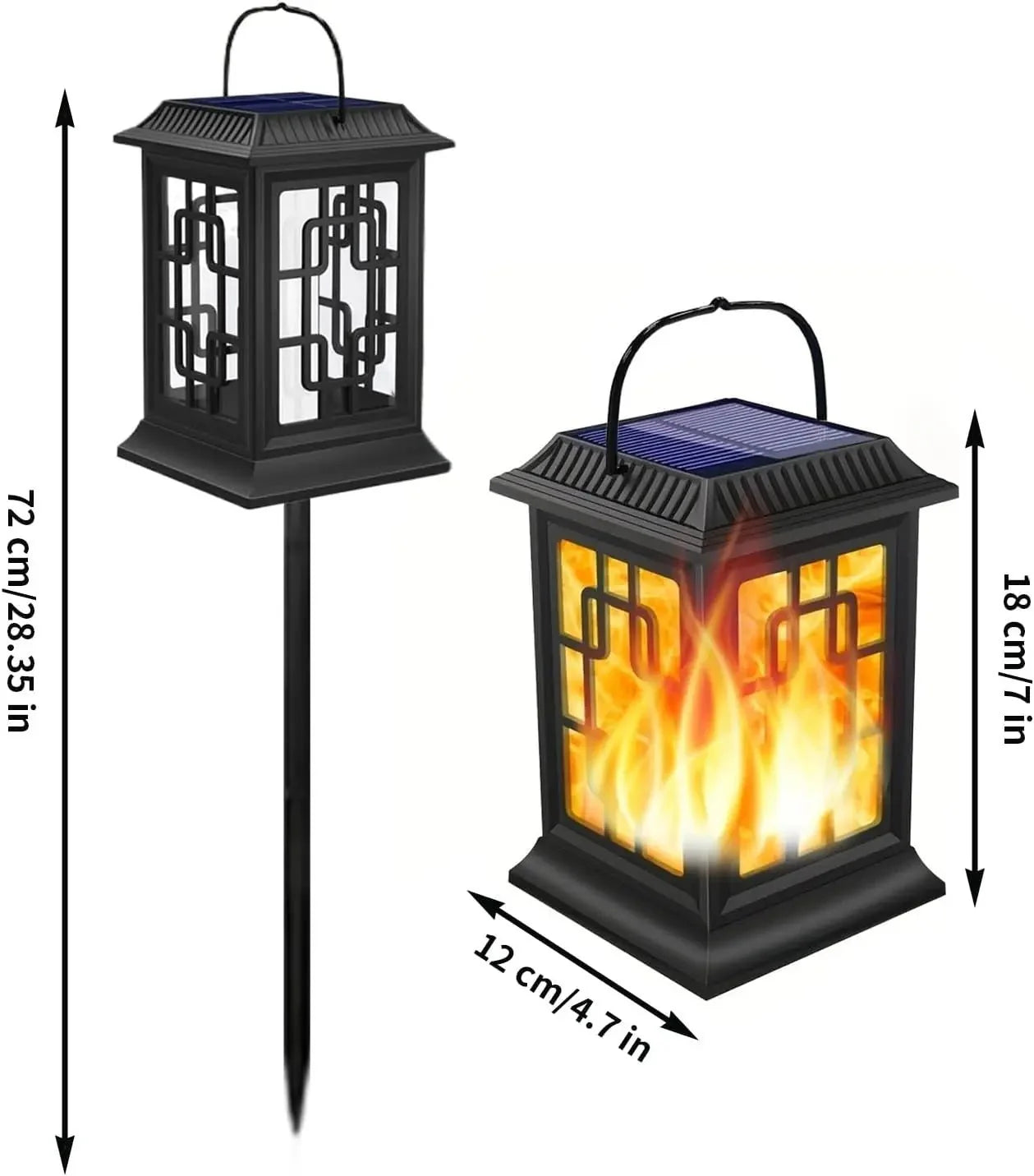 Lanterne Exterieur Effet Flamme - Avec piquet