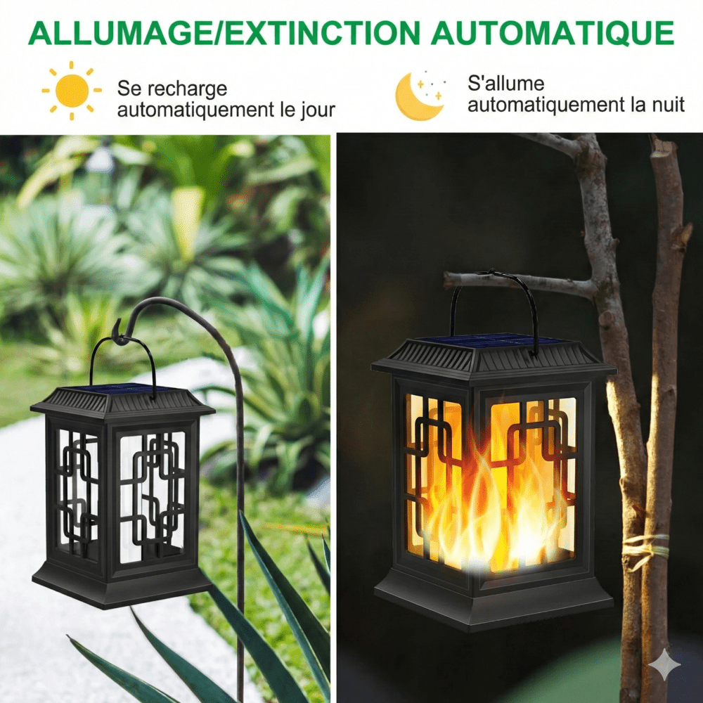 Lanterne Exterieur Effet Flamme - Simple