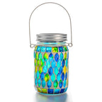 Lanterne LED en Mosaïque de Verre - Bleu
