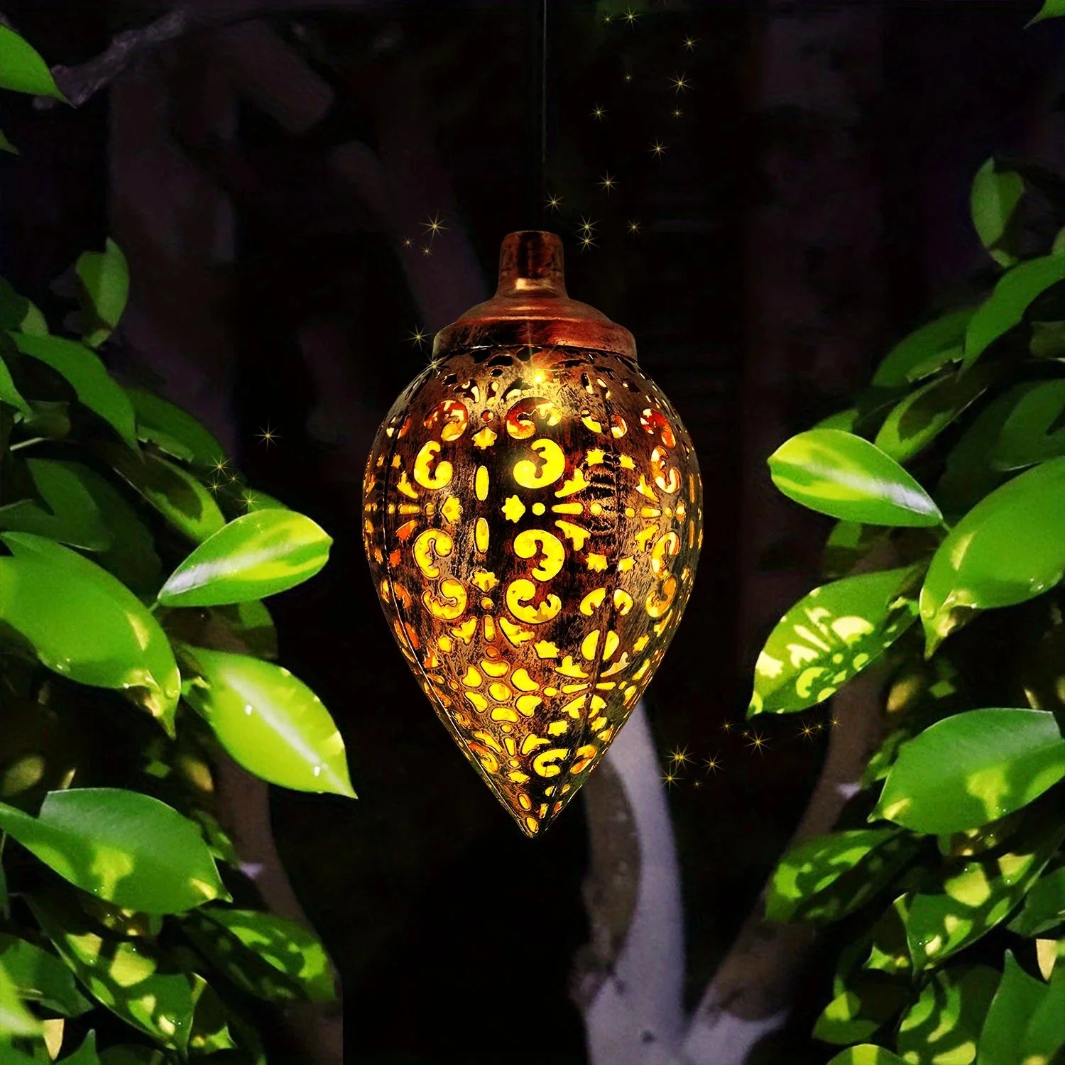 Lanterne LED Goutte d'Eau Style Oriental à Suspendre -