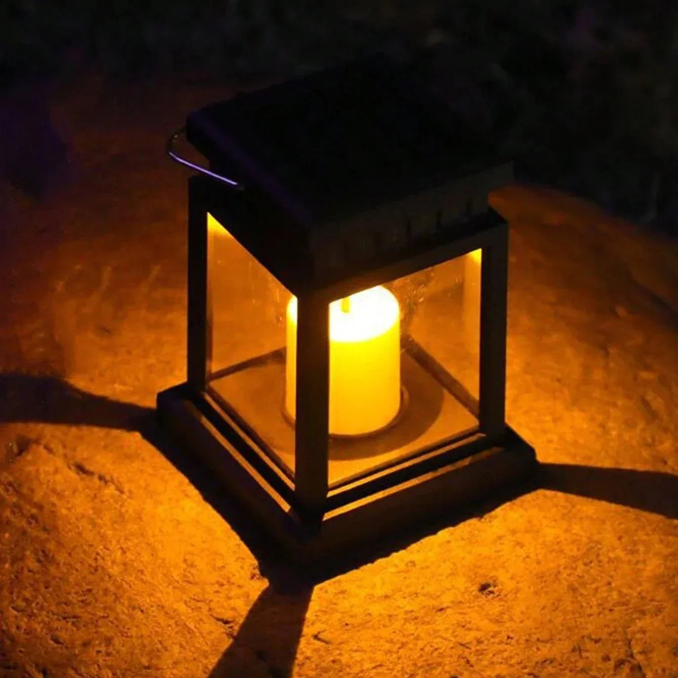 Lanterne Solaire Effet Bougie -